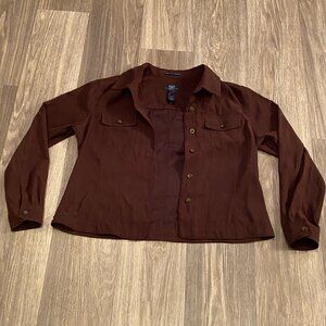 Brown Button Down Women's Size Petite L